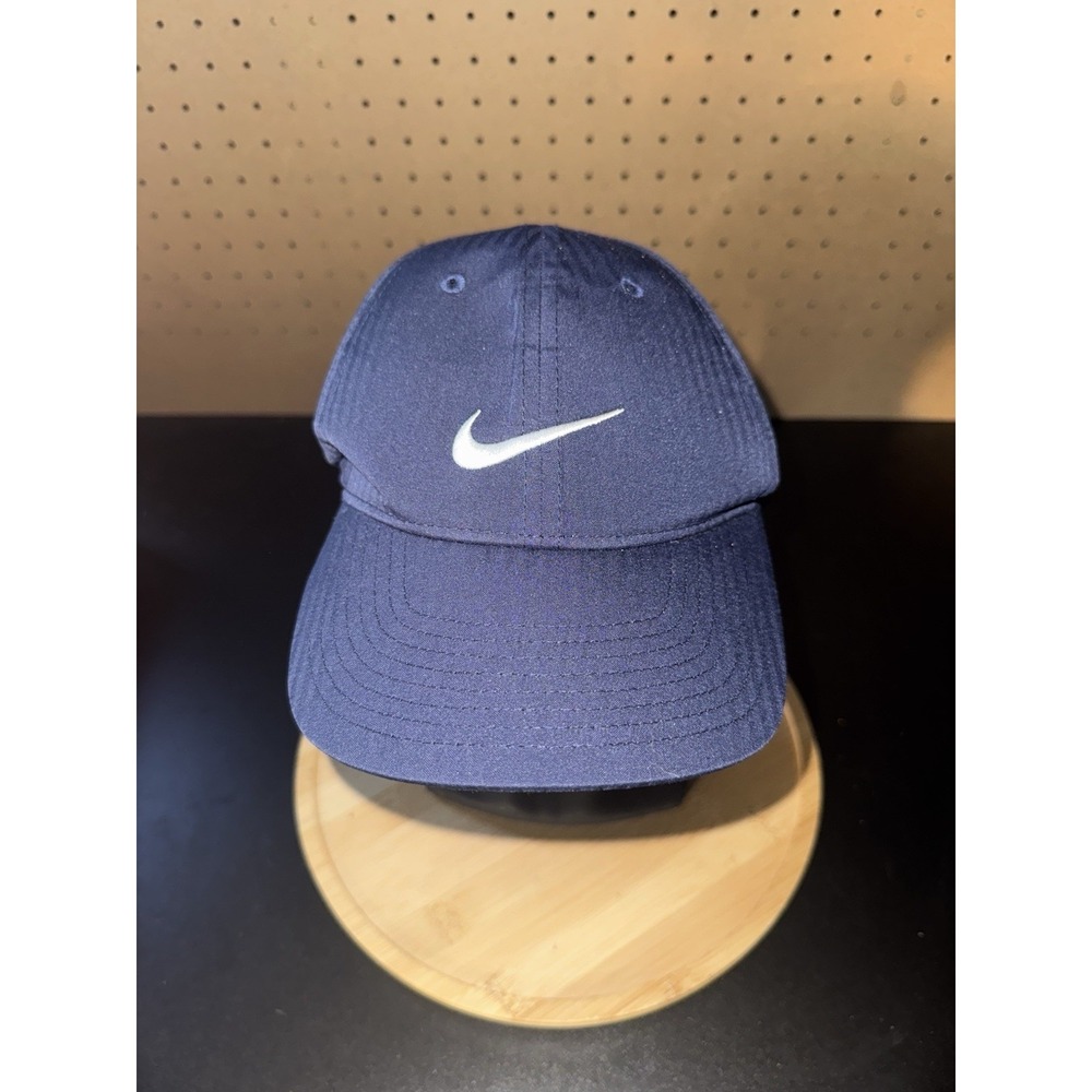 Nike Golf‎ Hat Legacy91 Dri FIT Navy Adjustable Cap OSFM Polyester Swoosh Logo